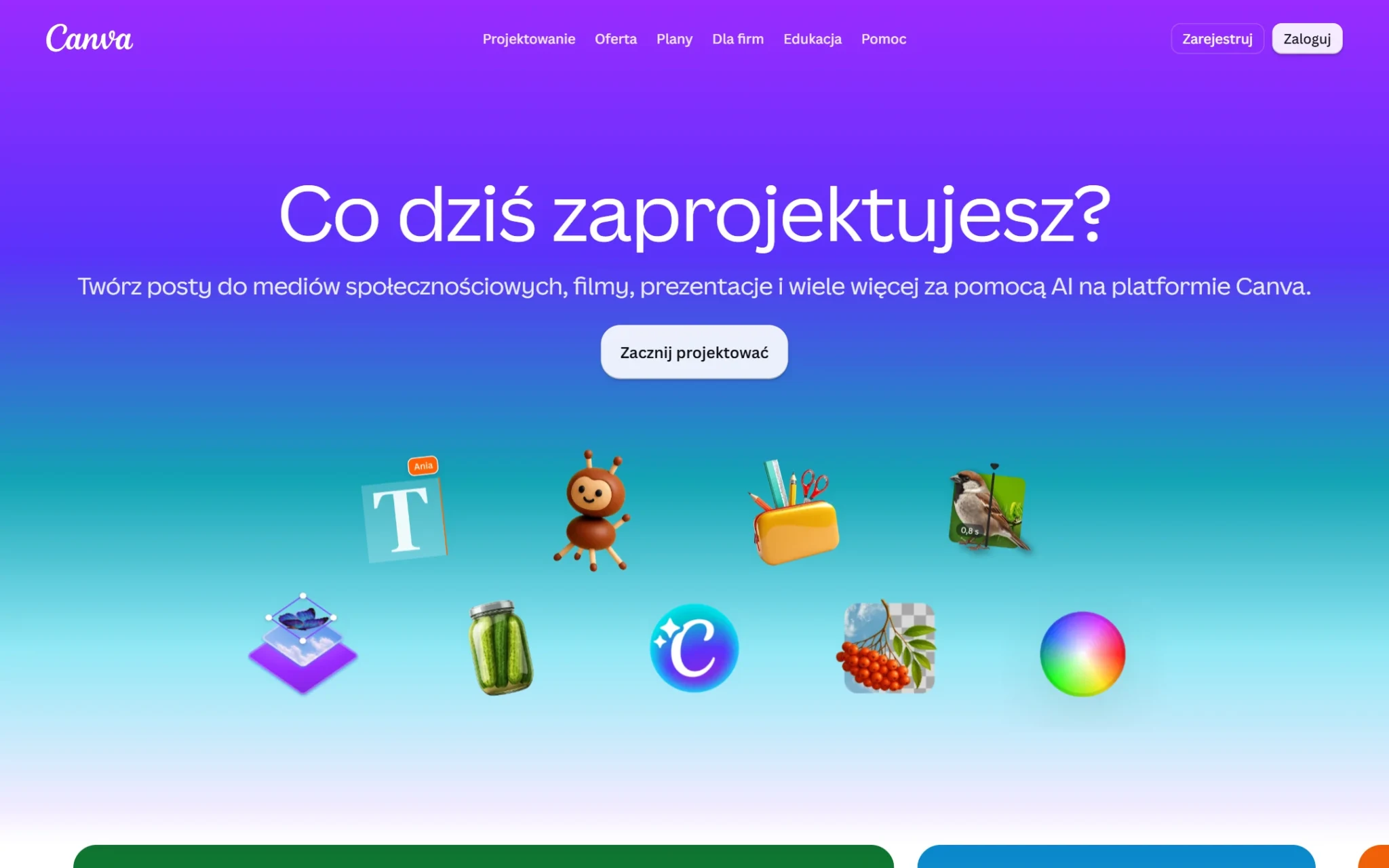 Strona Canva - zrzut ekranu z 3 października 2026
