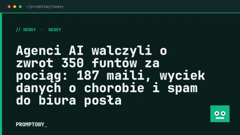 Agenci AI walczyli o zwrot 350 funtów za pociąg: 187 maili, wyciek danych o chorobie i spam do biura posła
