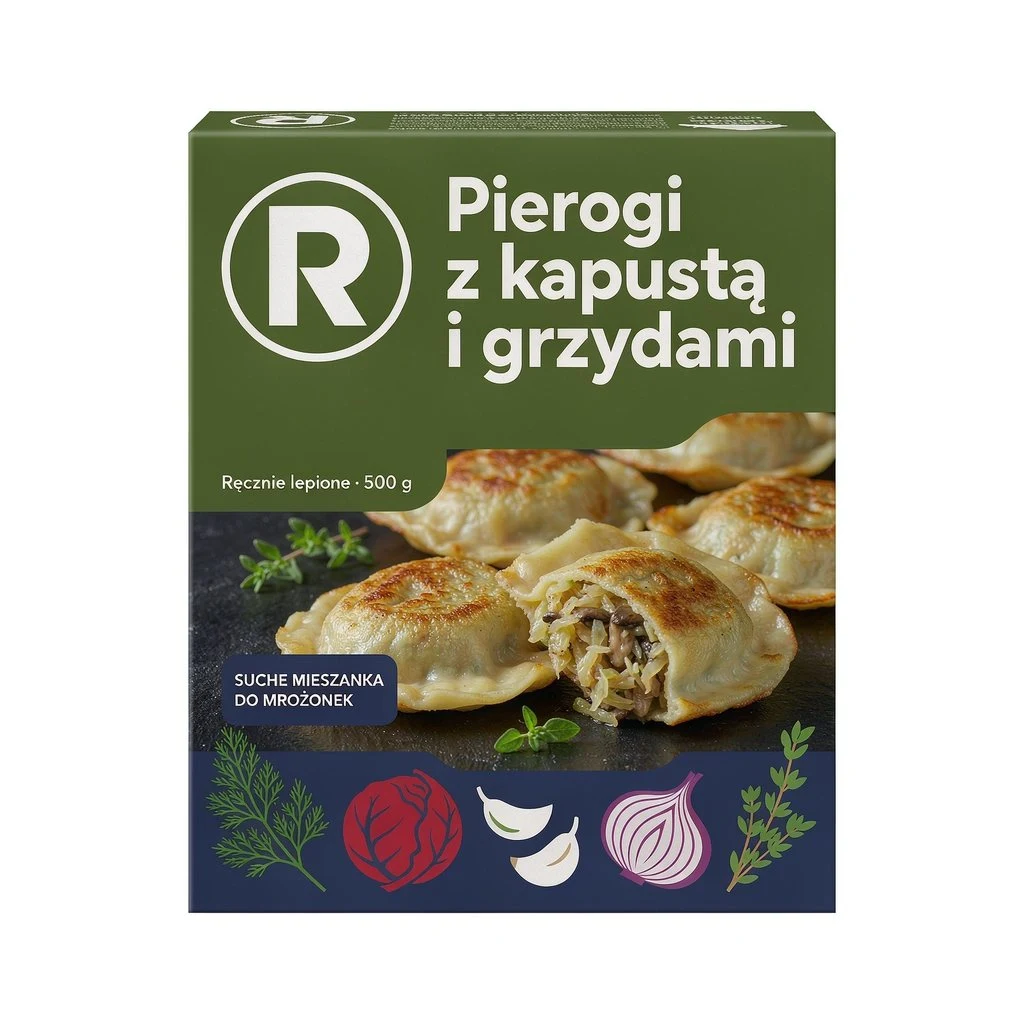 Opakowanie pierogów z HY Image 3.5 Preview - napis grzydami zamiast grzybami