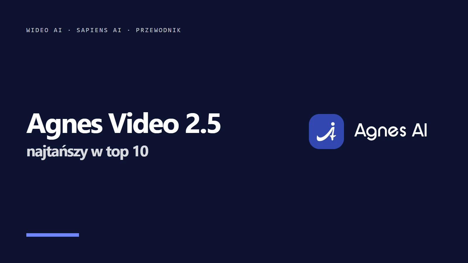 Logo Agnes AI i napis Agnes Video 2.5 - najtańszy model w top 10 rankingu wideo