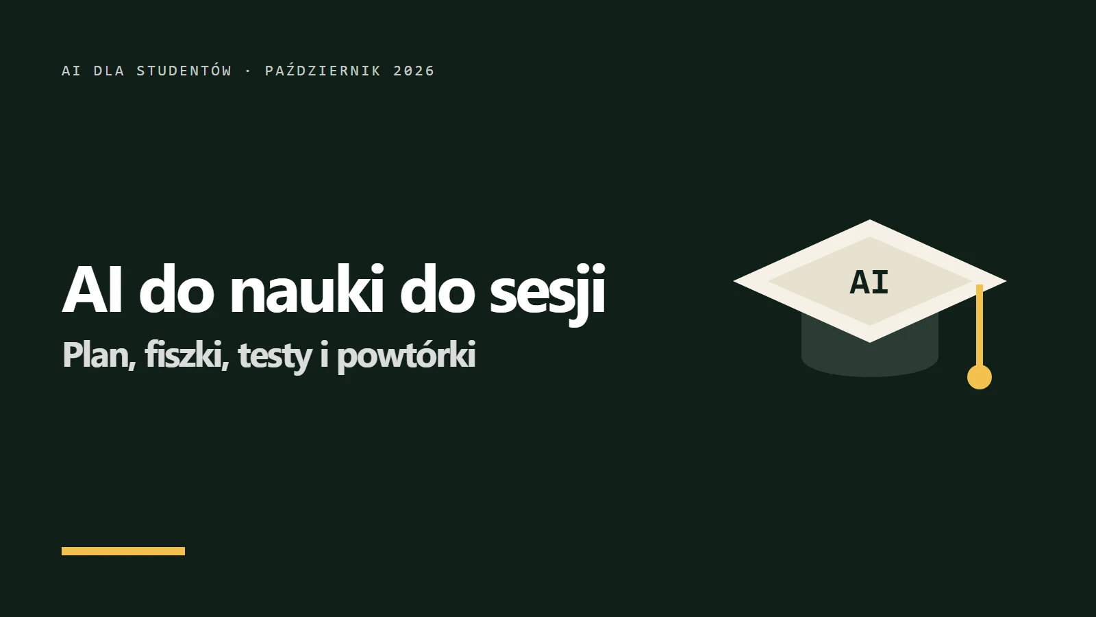 AI do nauki do sesji: plan, fiszki, testy z wykładów i powtórki - okładka