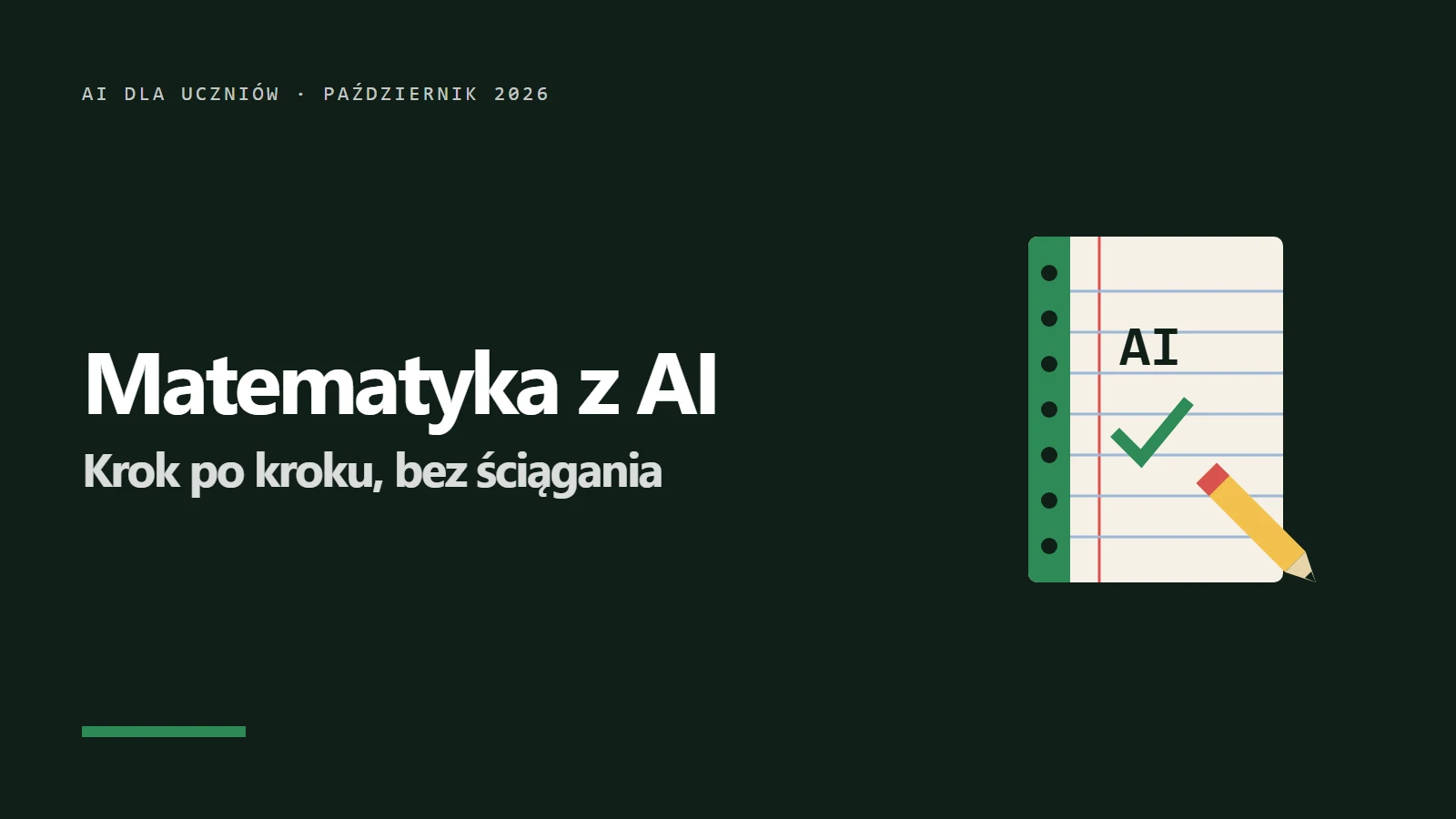 AI do nauki matematyki krok po kroku, bez ściągania - okładka