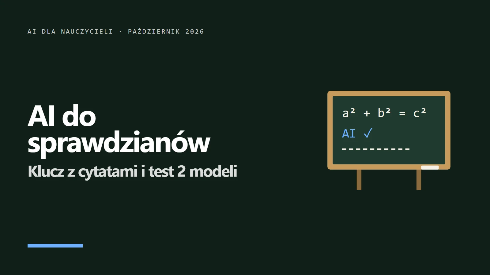 AI do sprawdzianów i kart pracy: polecenia, klucz, pułapki (test) - okładka