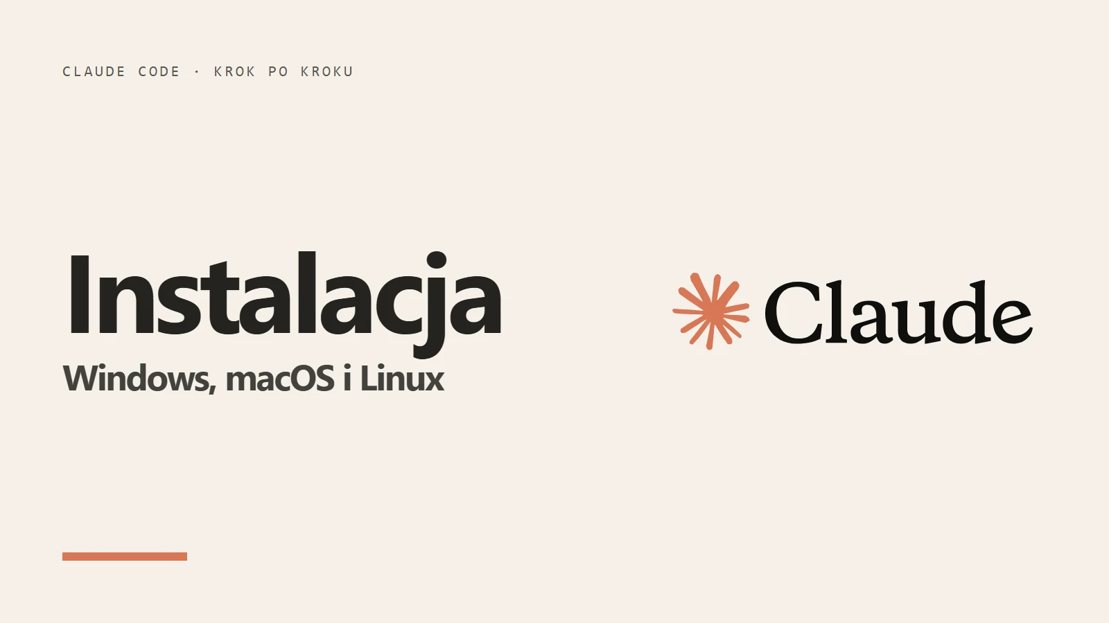 Logo Claude i napis Claude Code instalacja - Windows, macOS, Linux i WSL krok po kroku
