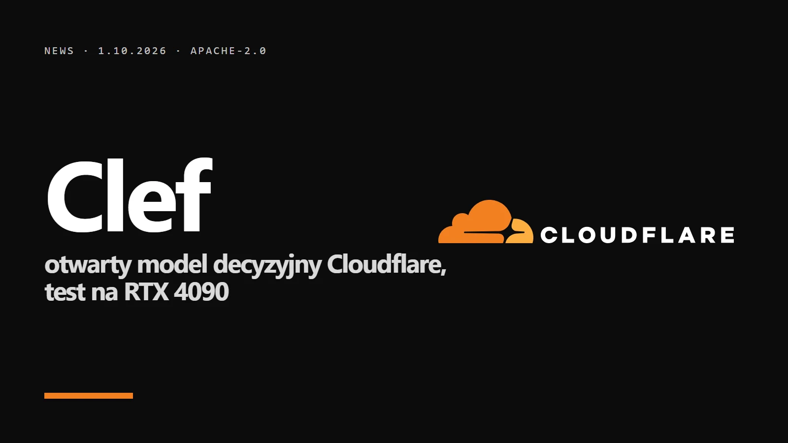Logo Cloudflare i napis Clef - otwarty model decyzyjny