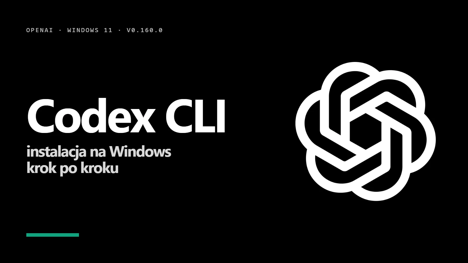 Logo OpenAI - instalacja Codex CLI na Windows krok po kroku