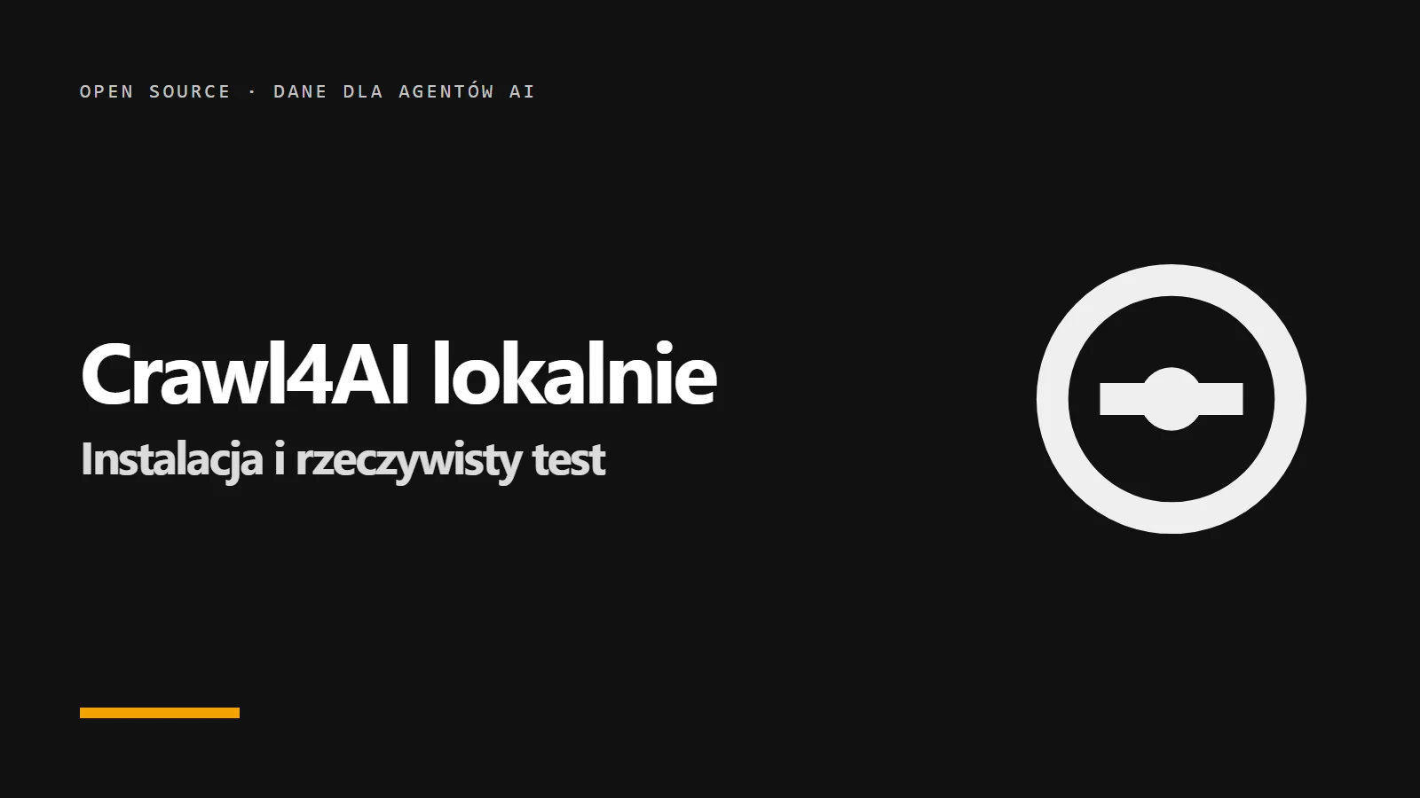 Znak Crawl4AI i napis Crawl4AI lokalnie - instalacja i rzeczywisty test