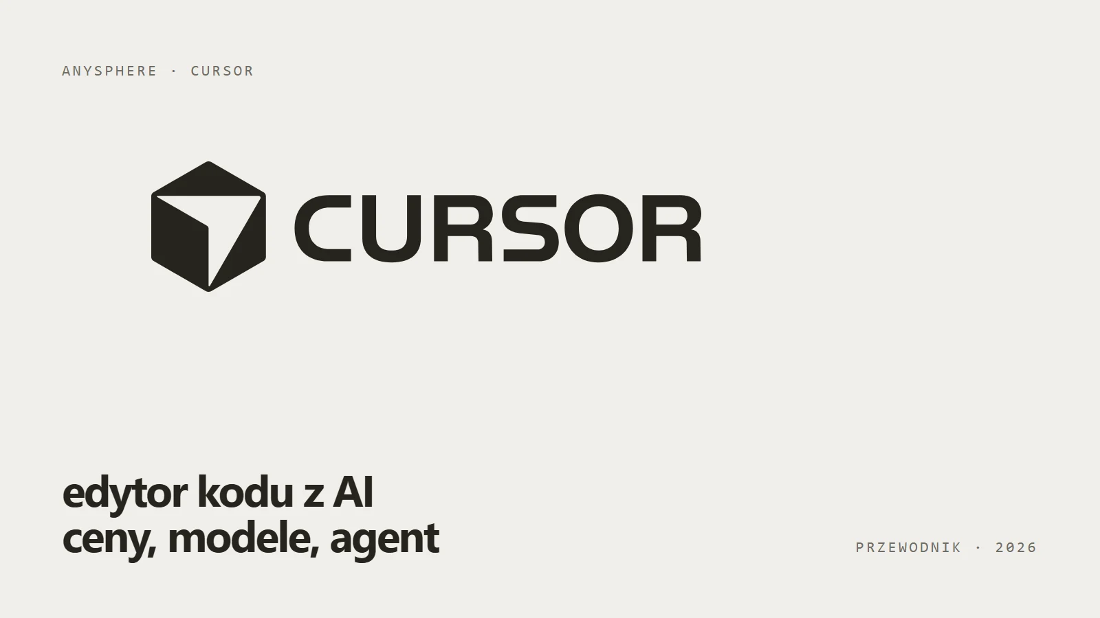 Oficjalne logo Cursor na kremowym tle - przewodnik po edytorze kodu z AI