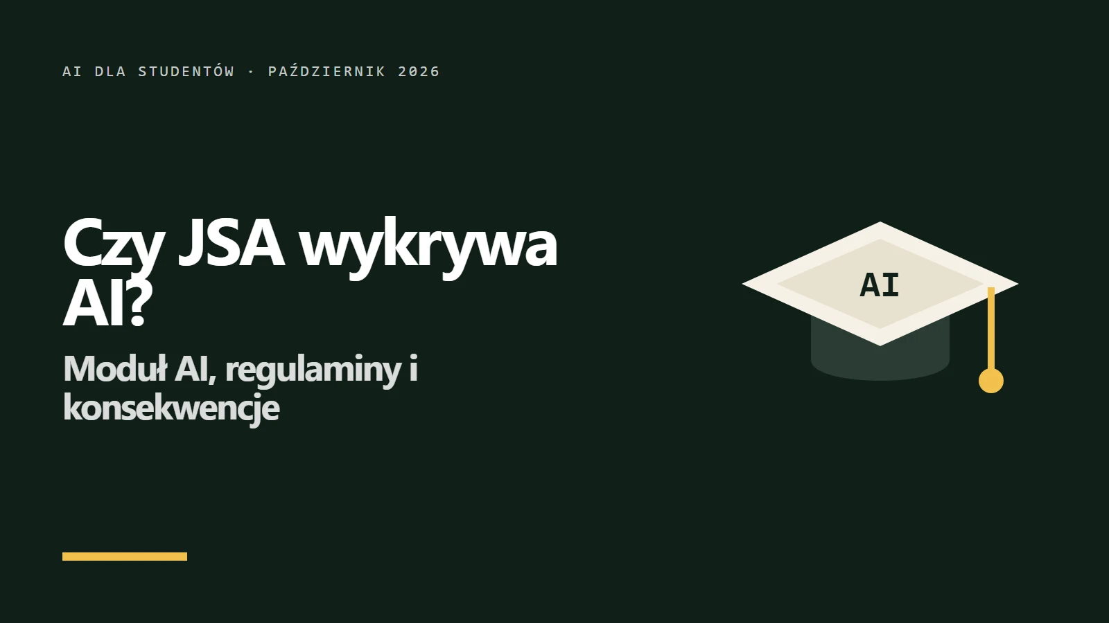 Czy JSA wykrywa AI? Moduł AI, regulaminy uczelni i konsekwencje - okładka