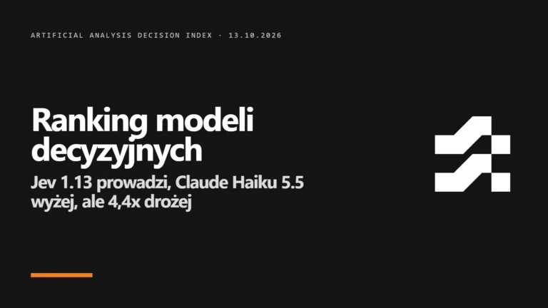 Artificial Analysis ocenia modele decyzyjne. Jev 1.13 na czele