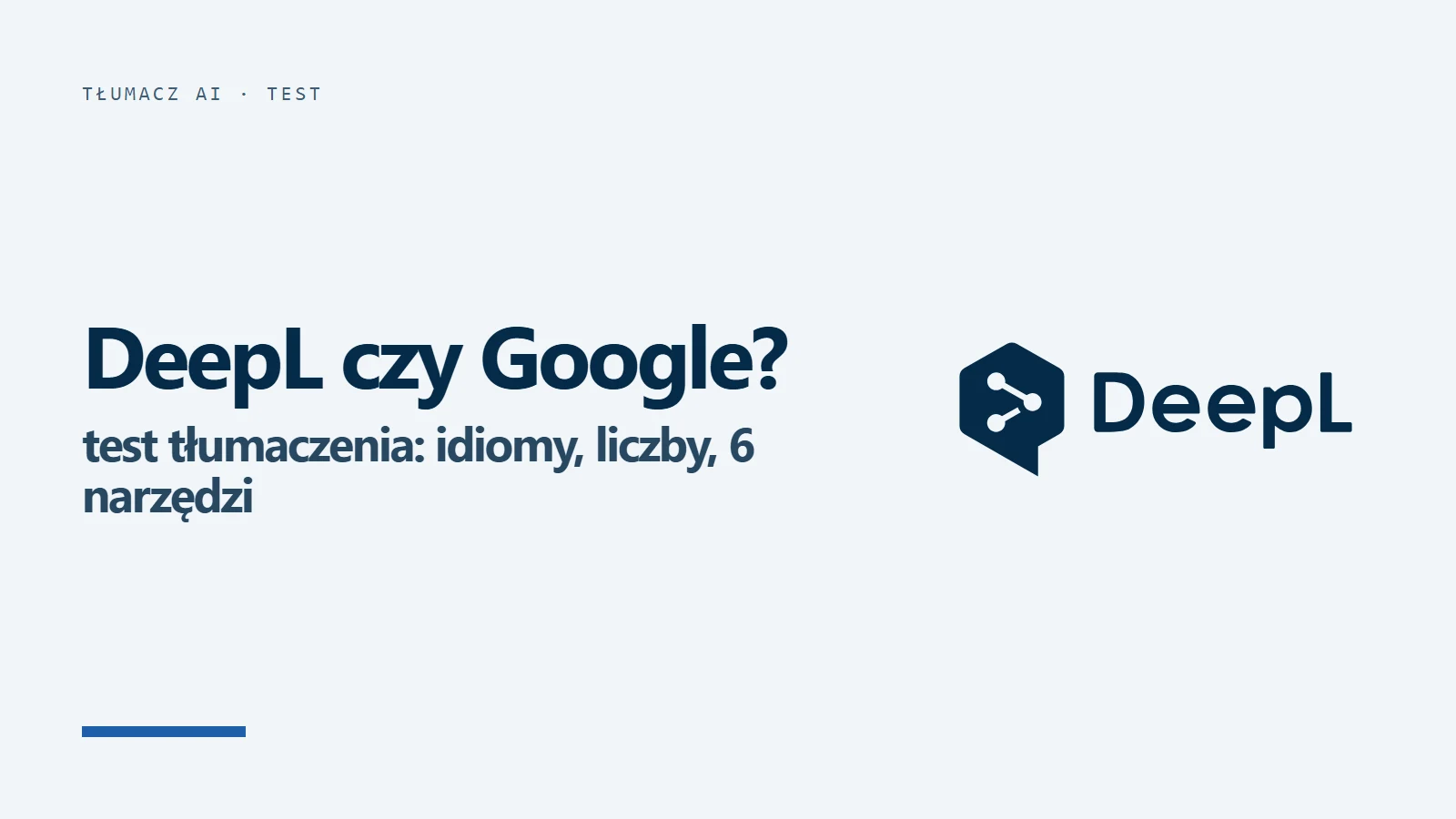 Logo DeepL i pytanie DeepL czy Google - test tłumaczenia idiomów