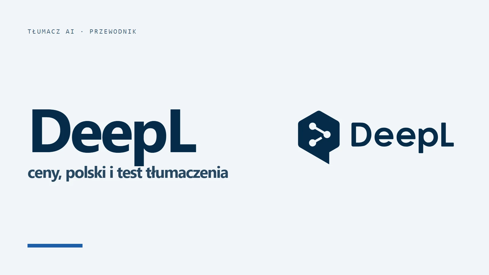 Logo DeepL na jasnym tle - przewodnik po tłumaczu AI