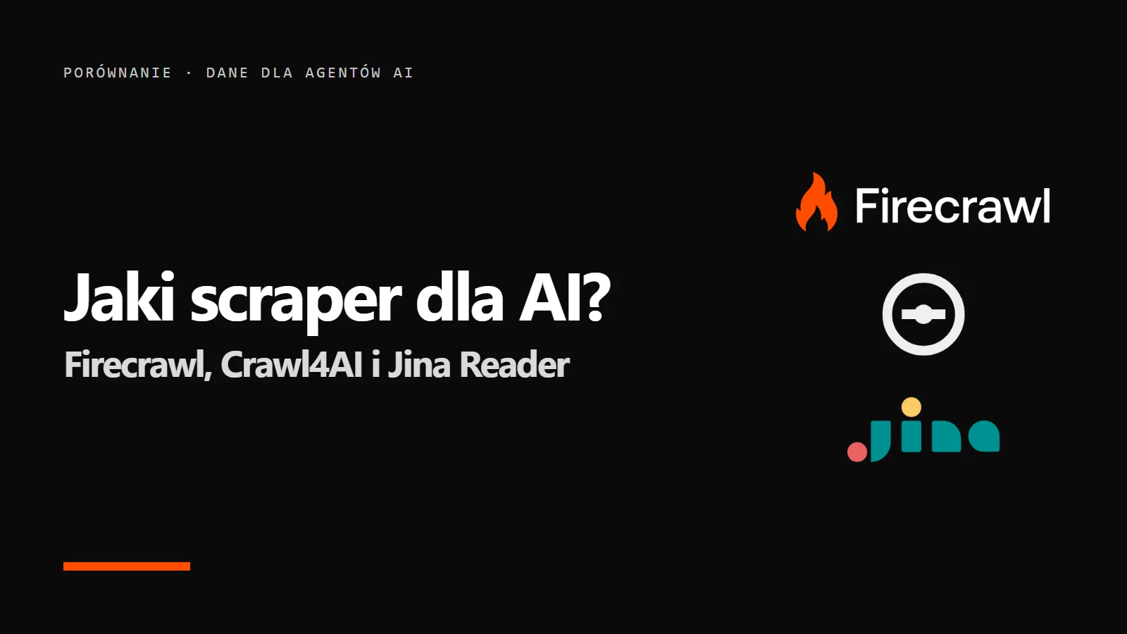 Logo Firecrawl, Crawl4AI i Jina oraz napis Jaki scraper dla AI