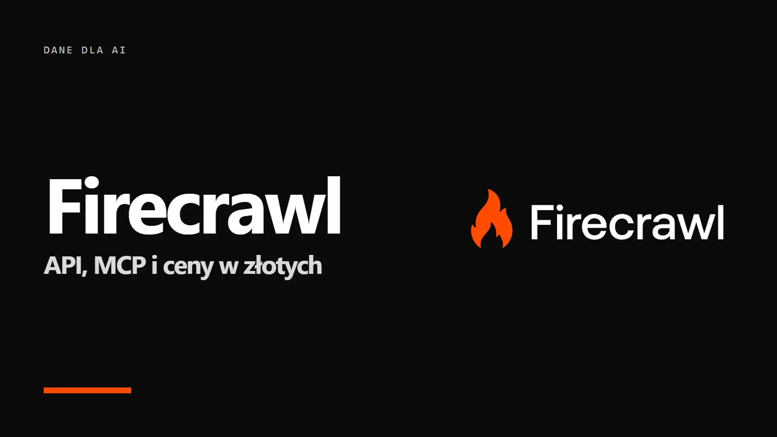 Logo Firecrawl i napis Firecrawl - API, MCP i ceny w złotych