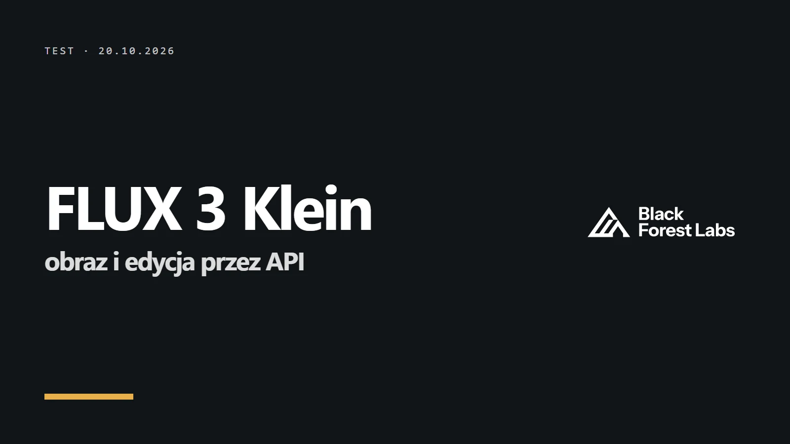 Logo i napis FLUX 3 Klein - obraz i edycja przez API