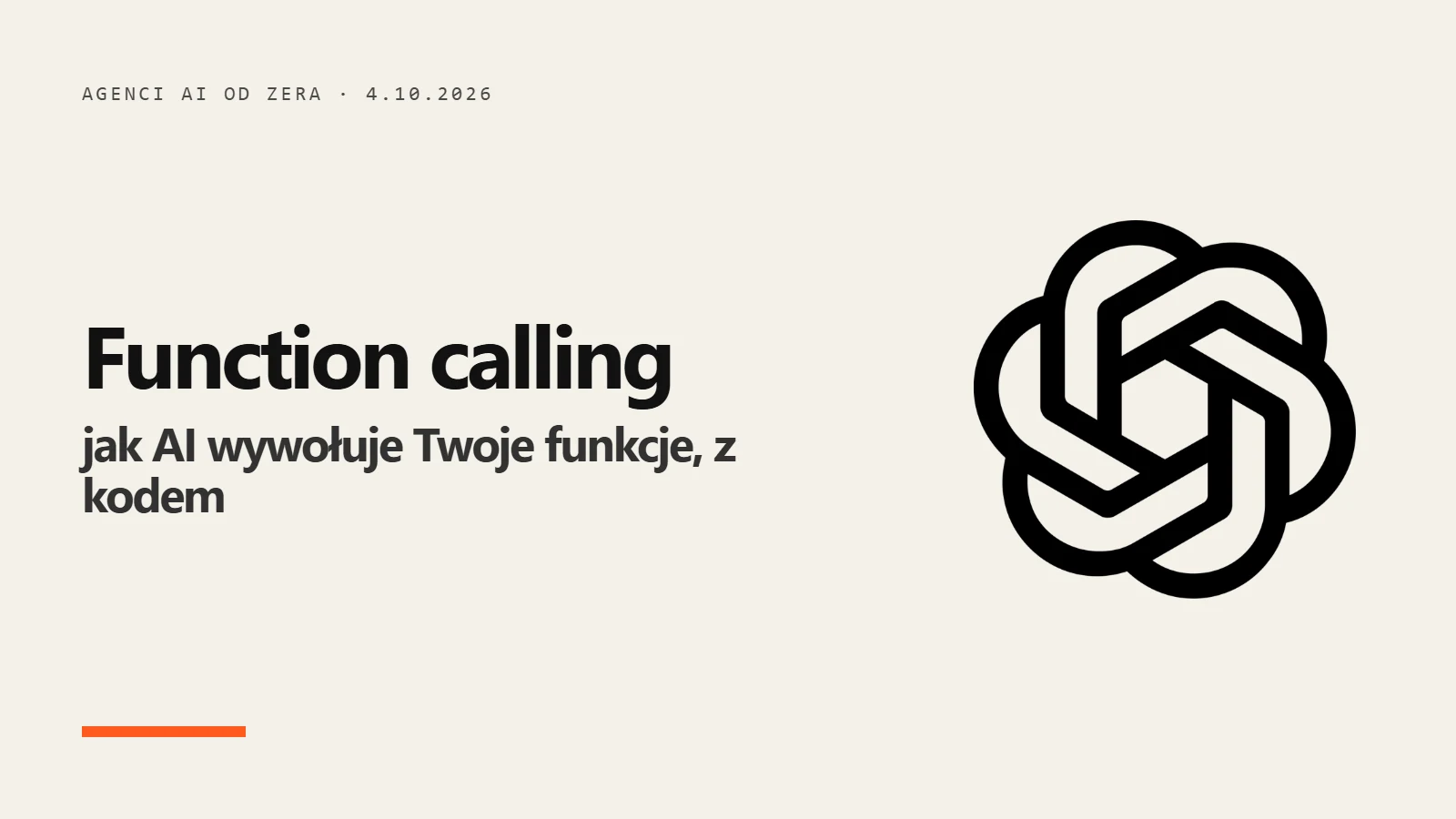 Logo OpenAI - function calling po polsku z działającym przykładem