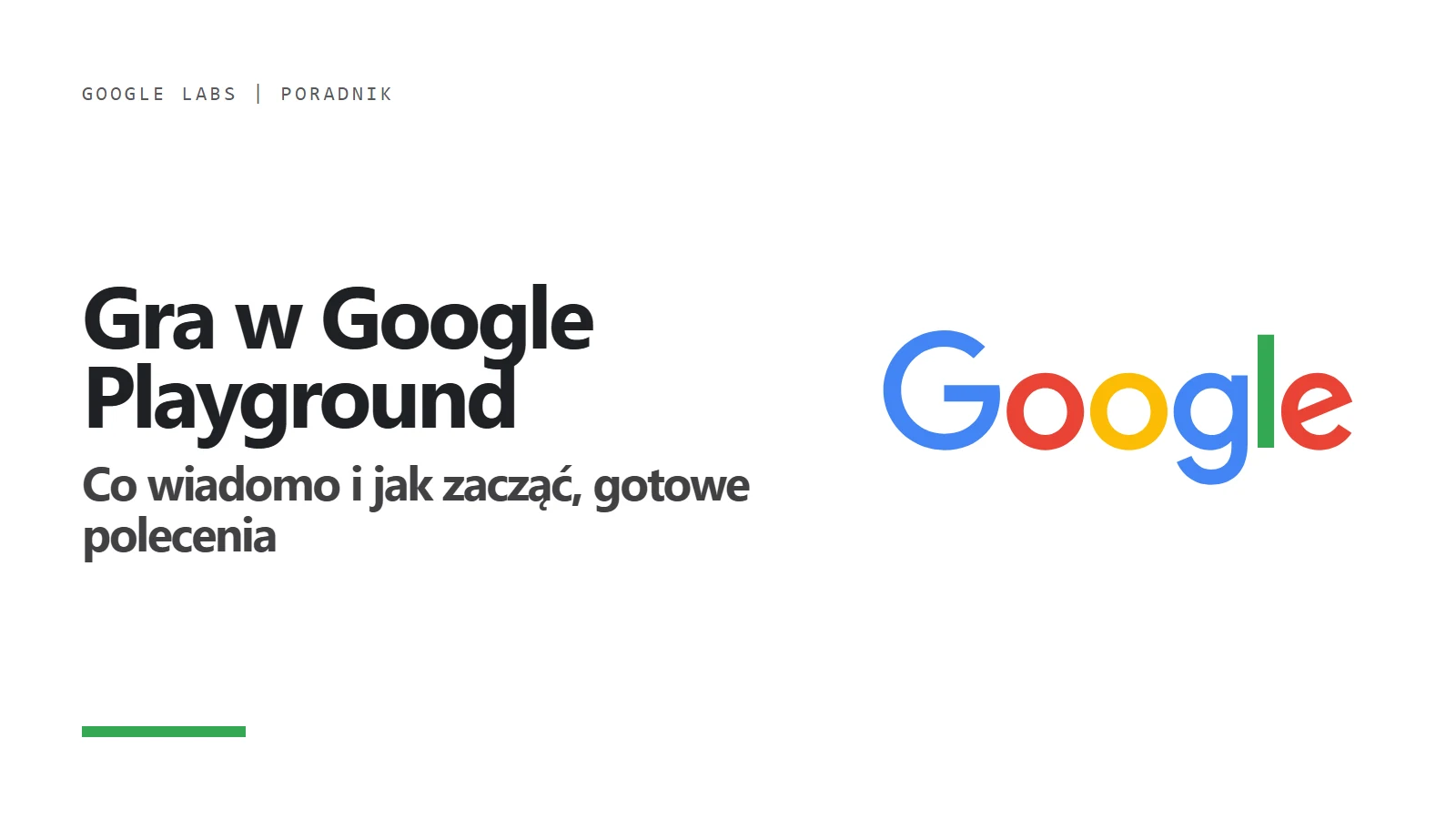Logo Google i napis Gra w Google Playground - jak zacząć