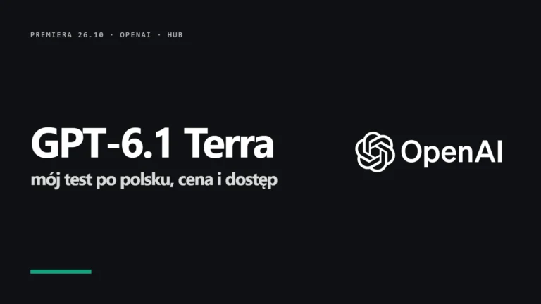 Logo OpenAI i napis GPT-6.1 Terra - mój test po polsku, cena i dostęp