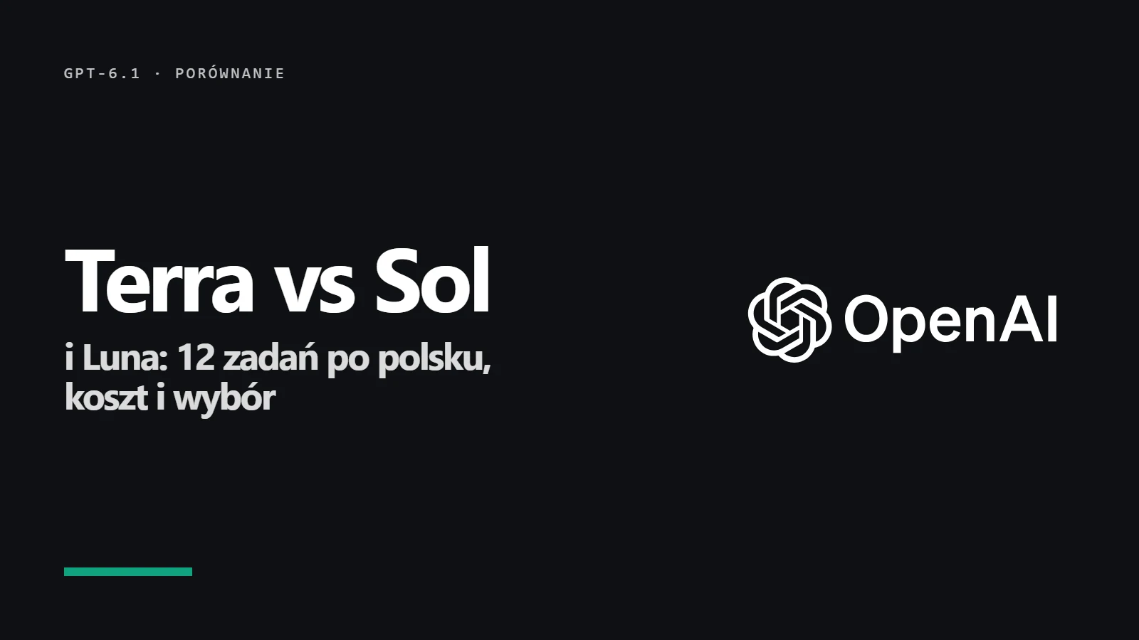 Logo OpenAI i napis Terra vs Sol - i Luna: 12 zadań po polsku, koszt i wybór