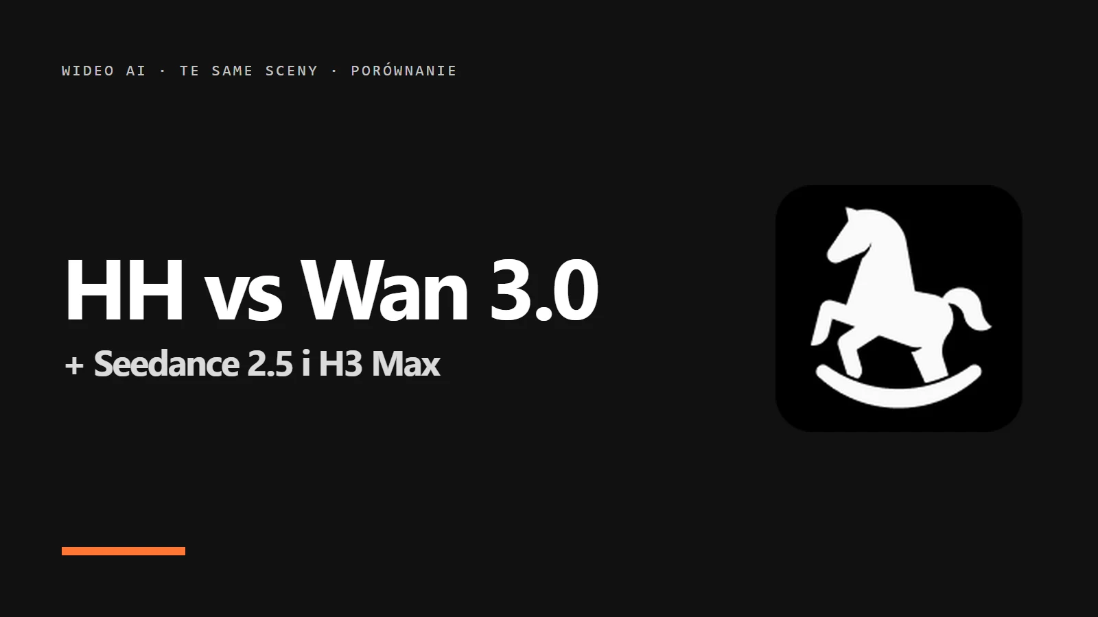 Logo HappyHorse i napis HH vs Wan 3.0 - porównanie z Seedance 2.5 i MiniMax H3 Max