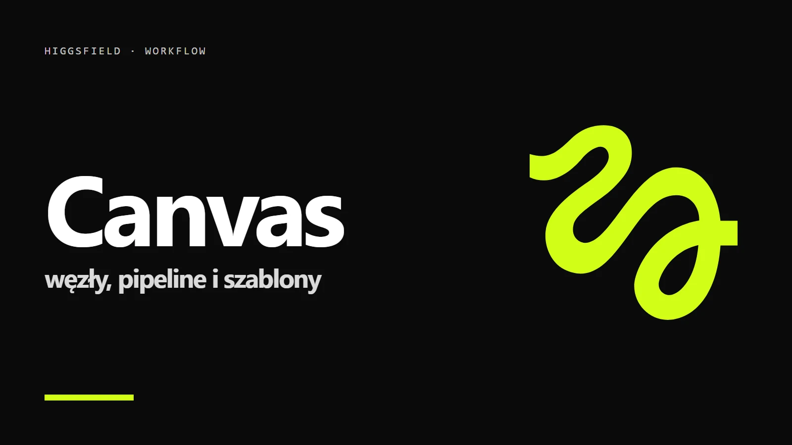 Logo Higgsfield na czarnym tle - Higgsfield Canvas: węzły, pierwszy pipeline, koszt i kiedy go wybrać