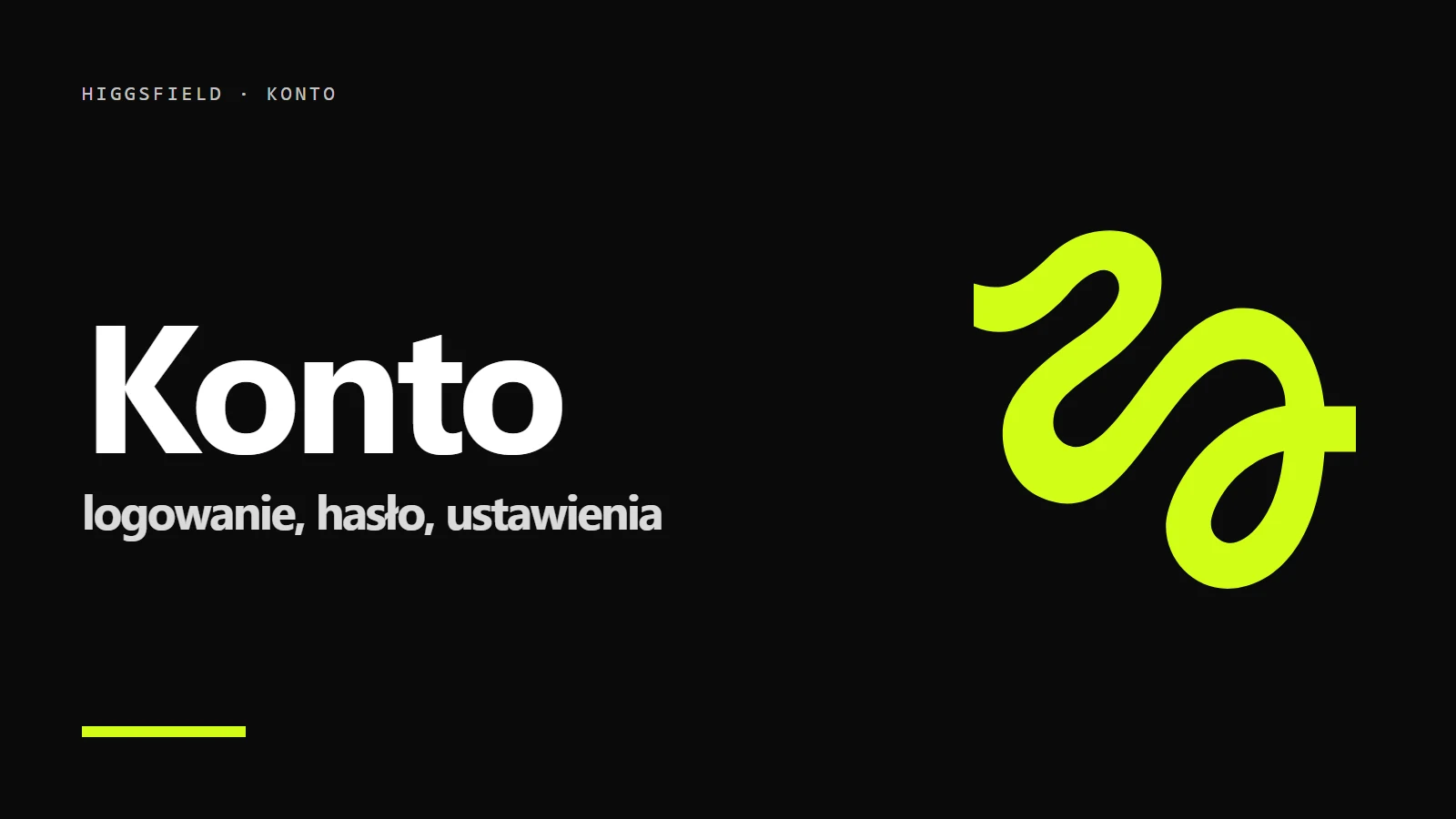 Logo Higgsfield na czarnym tle - Higgsfield konto i logowanie: dostęp, hasło, ustawienia