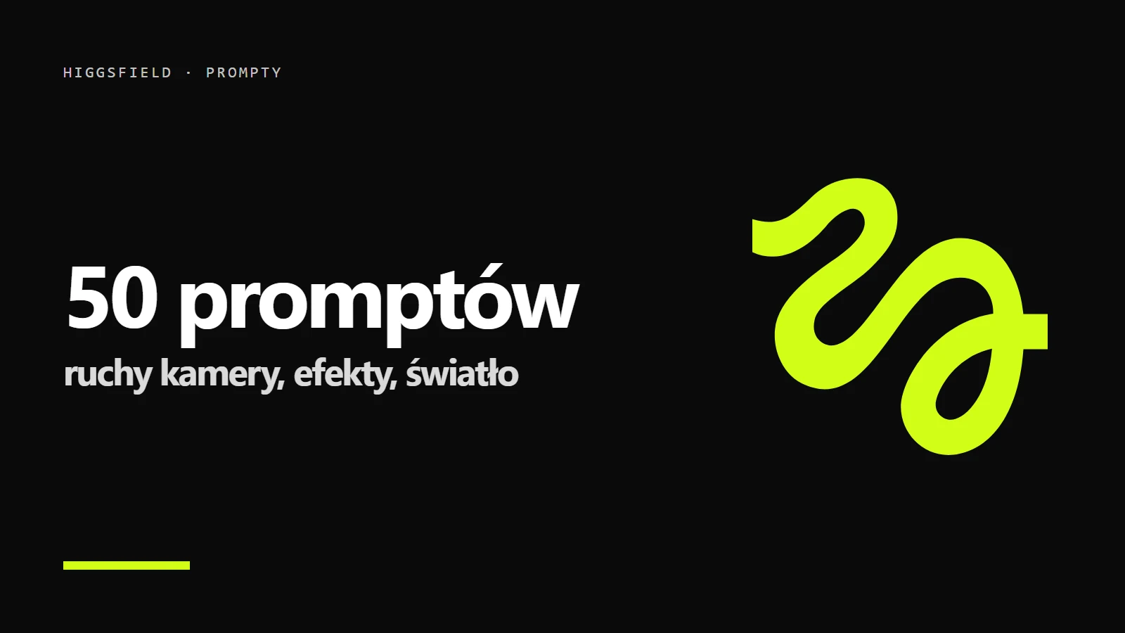 Logo Higgsfield na czarnym tle - 50 promptów do Higgsfield do skopiowania