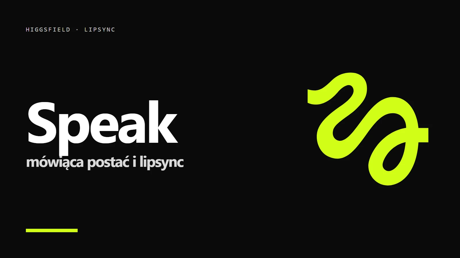 Logo Higgsfield na czarnym tle - Higgsfield Speak i Lipsync Studio: mówiąca postać ze zdjęcia, koszty w zł