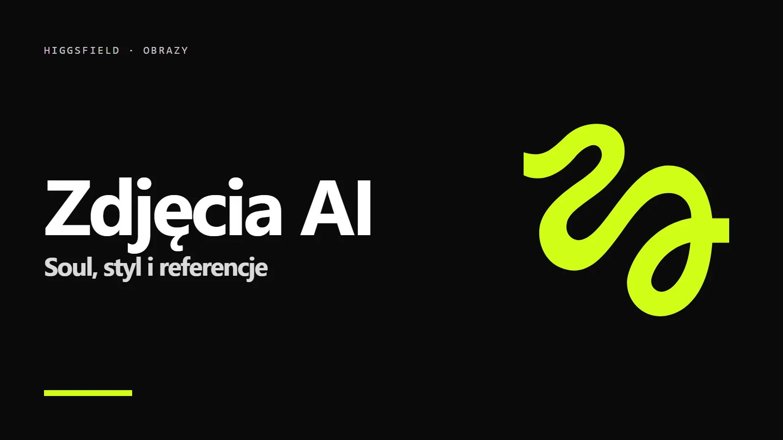 Logo Higgsfield na czarnym tle - Higgsfield zdjęcia AI: Soul, styl i obrazy referencyjne