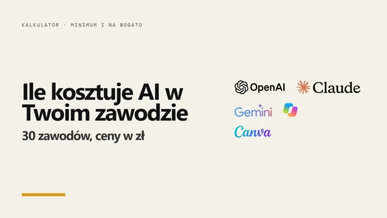 Ile kosztuje AI w Twoim zawodzie? Kalkulator dla 30 zawodów