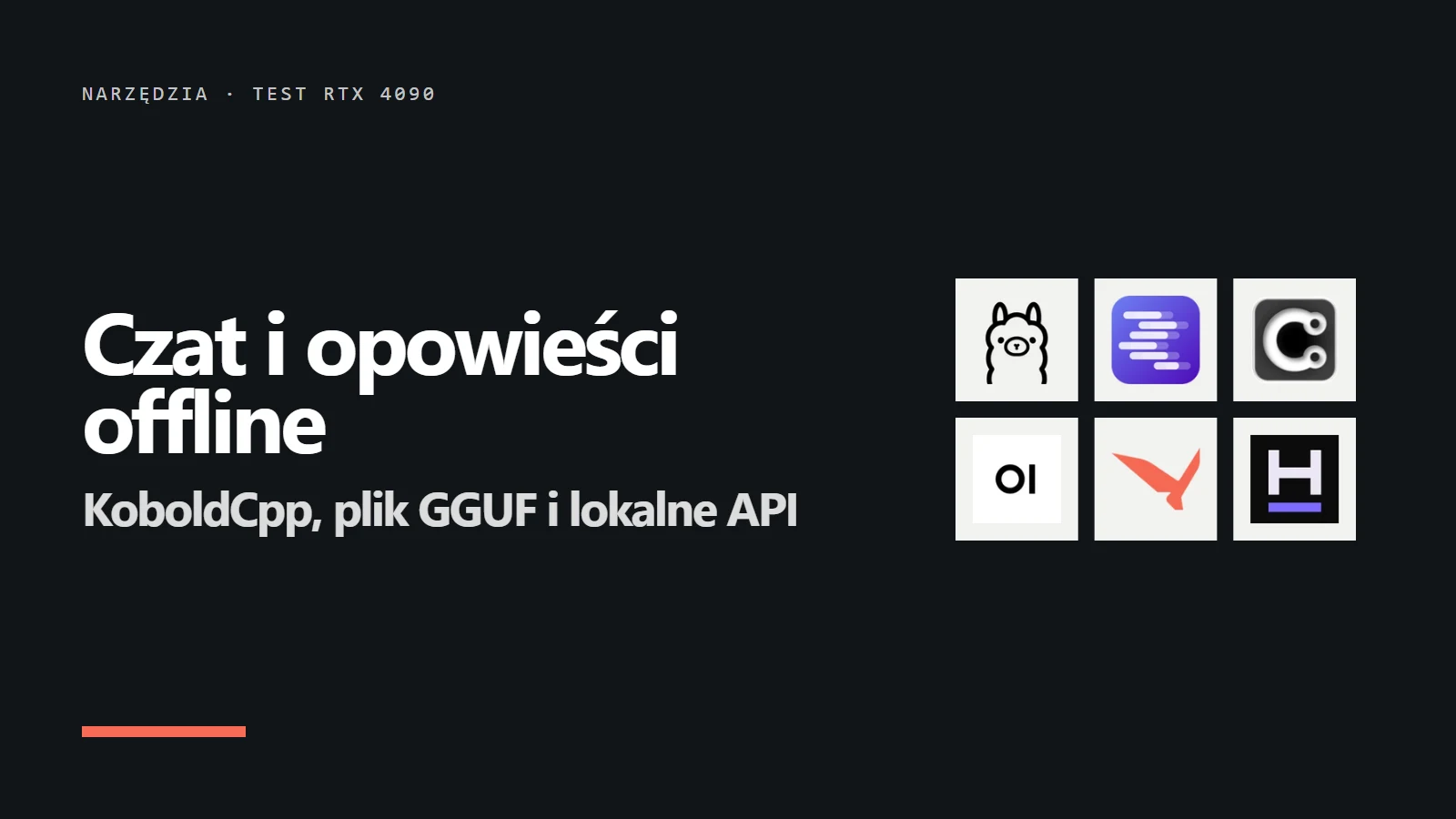 Napis Czat i opowieści offline - KoboldCpp, plik GGUF i lokalne API