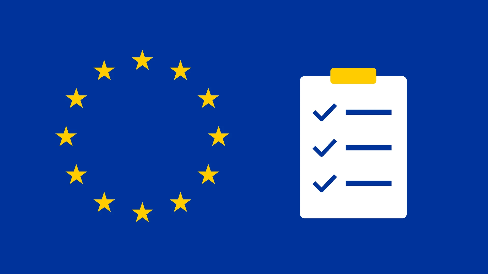 Krąg gwiazd UE i podkładka z listą kontrolną - dokumenty na kontrolę KRiBSI