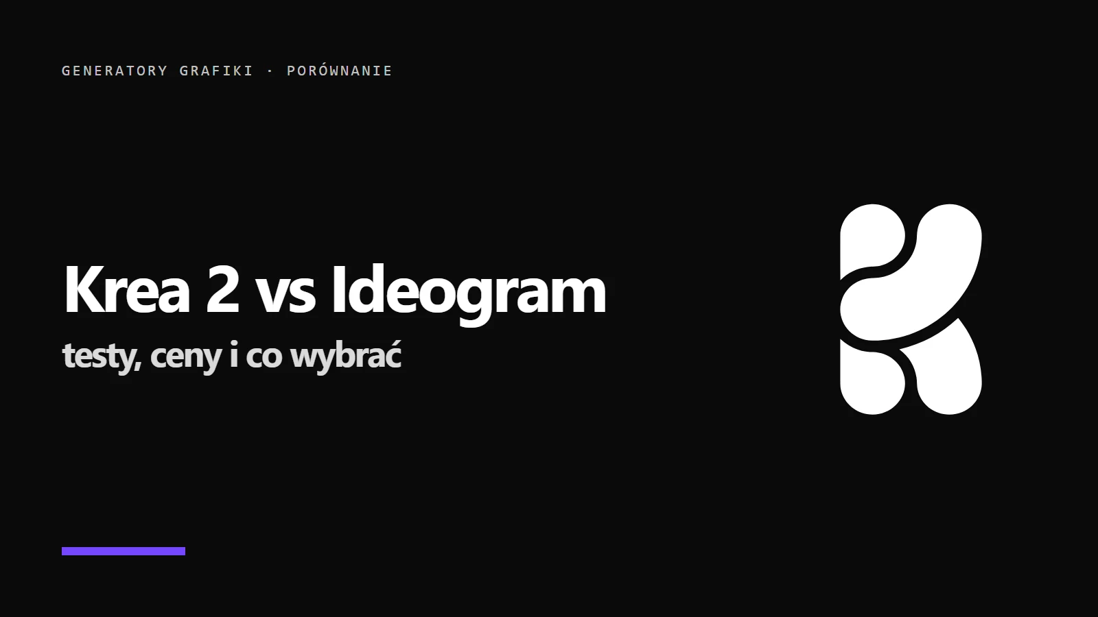 Logo Krea i napis Krea 2 vs Ideogram - porównanie