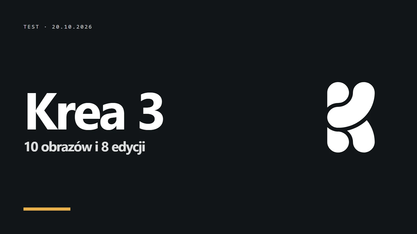 Logo i napis Krea 3 - 10 obrazów i 8 edycji