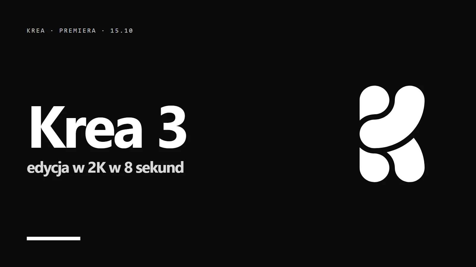 Logo i napis Krea 3 - edycja w 2K w 8 sekund