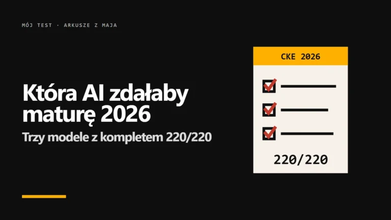 Która AI zdałaby maturę 2026: trzy modele z kompletem 220/220