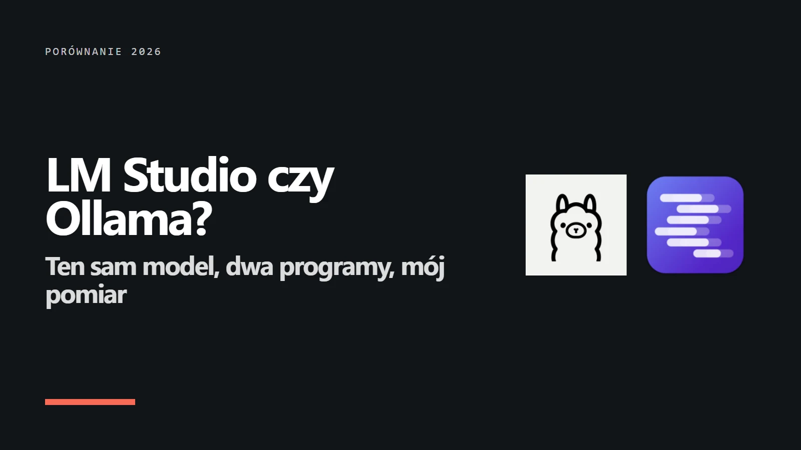 Logo Ollama i LM Studio oraz napis LM Studio czy Ollama - ten sam model, dwa programy, mój pomiar