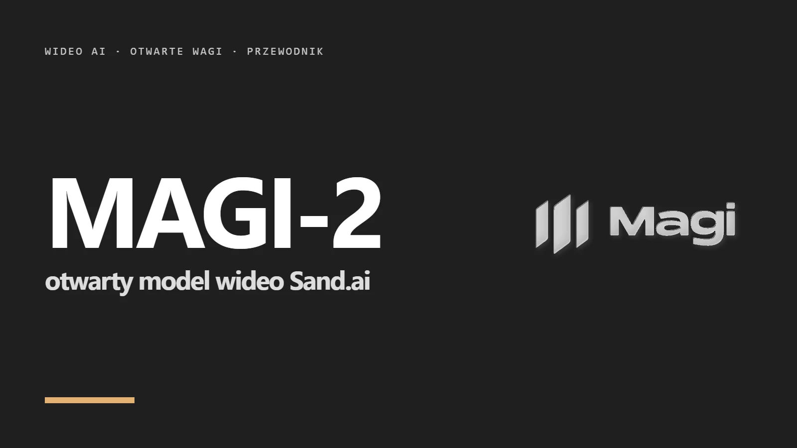 Logo Magi i napis MAGI-2 - otwarty model wideo Sand.ai