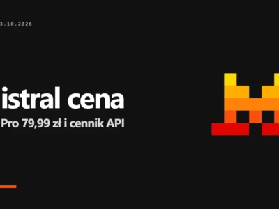 Logo Mistral AI i napis Mistral cena - Vibe Pro 79,99 zł i cennik API