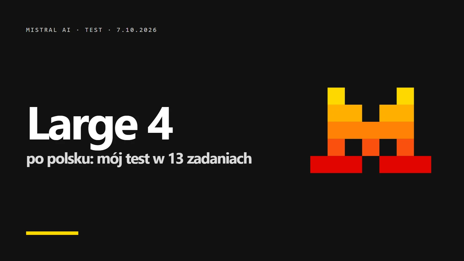 Logo Mistral AI i napis Large 4 po polsku - mój test w 13 zadaniach