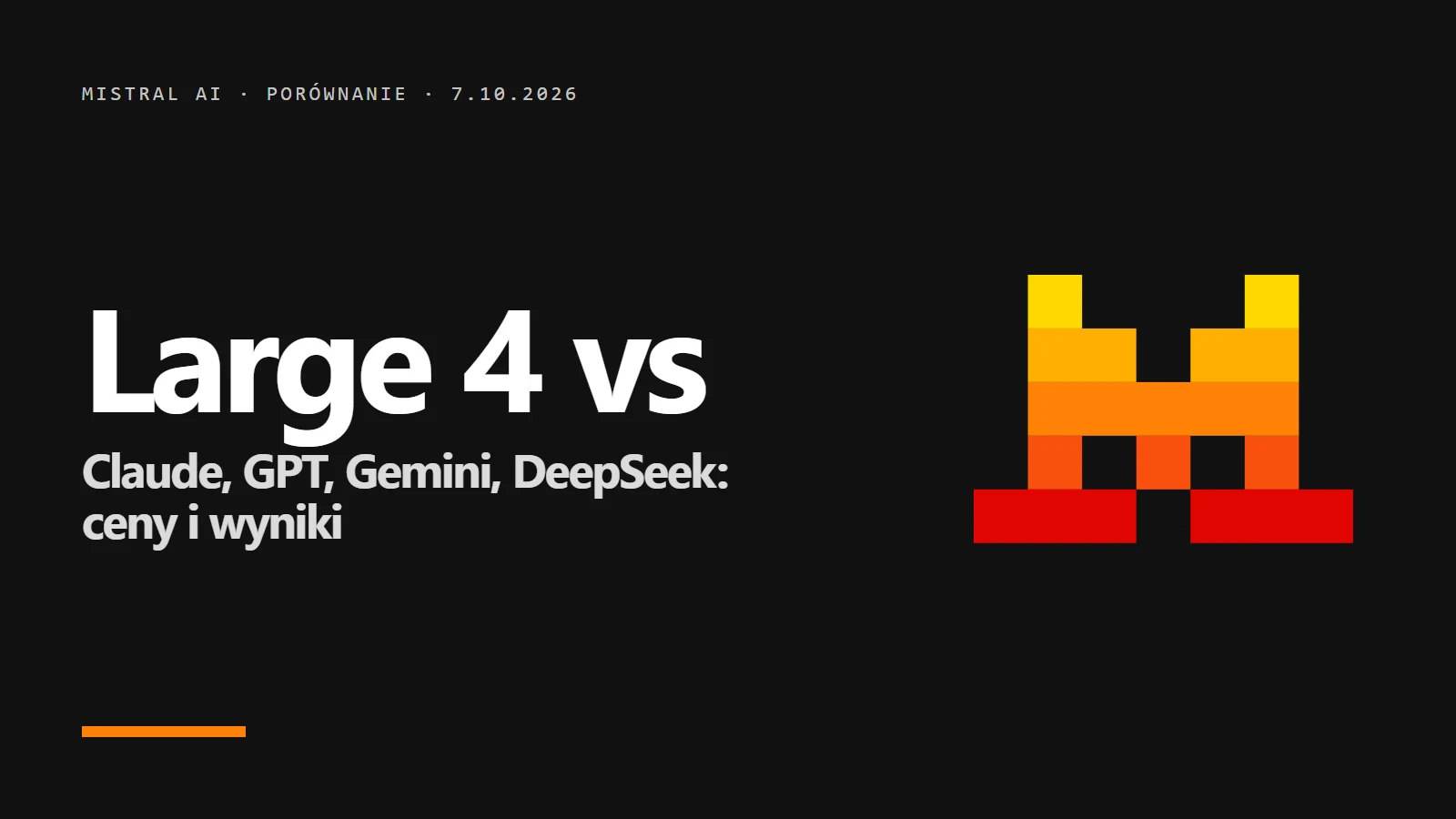 Logo Mistral AI - Mistral Large 4 vs Claude, GPT, Gemini i DeepSeek, ceny i wyniki