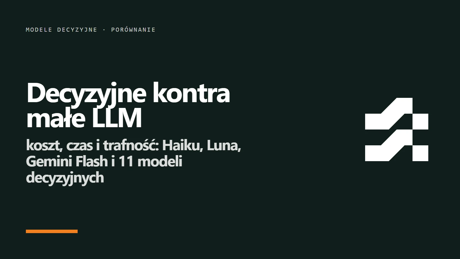 Znak Artificial Analysis i napis Decyzyjne kontra małe LLM - koszt, czas i trafność: Haiku, Luna, Gemini Flash i 11 modeli decyzyjnych