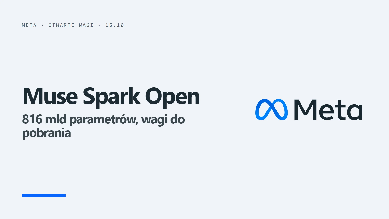 Logo i napis Muse Spark Open - 816 mld parametrów, wagi do pobrania