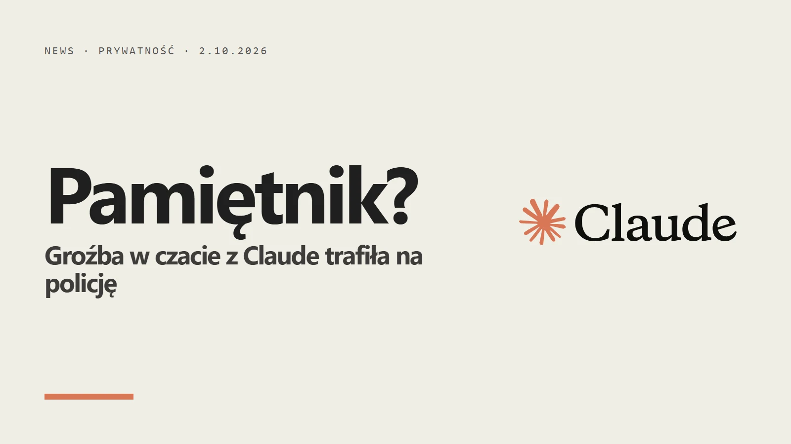 Logo Claude - groźba z czatu trafiła na policję