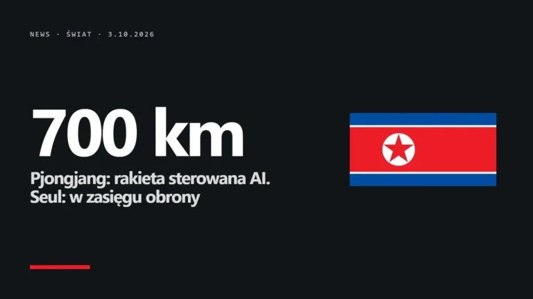 Flaga Korei Północnej - rakieta z AI i 700 km lotu