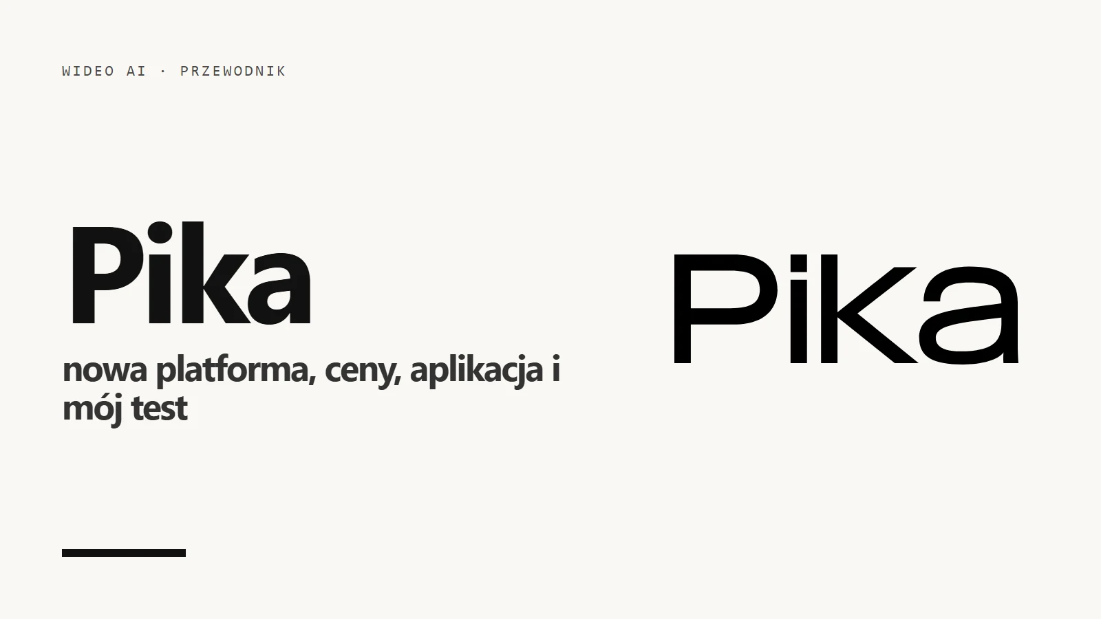 Logo Pika na kremowym tle - przewodnik po platformie wideo AI Pika