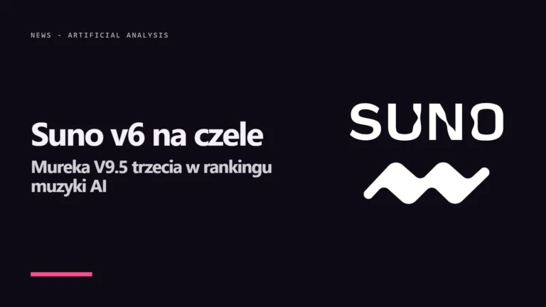 Ranking muzyki AI od Artificial Analysis: Suno v6 na czele, Mureka V9.5 tuż za nią