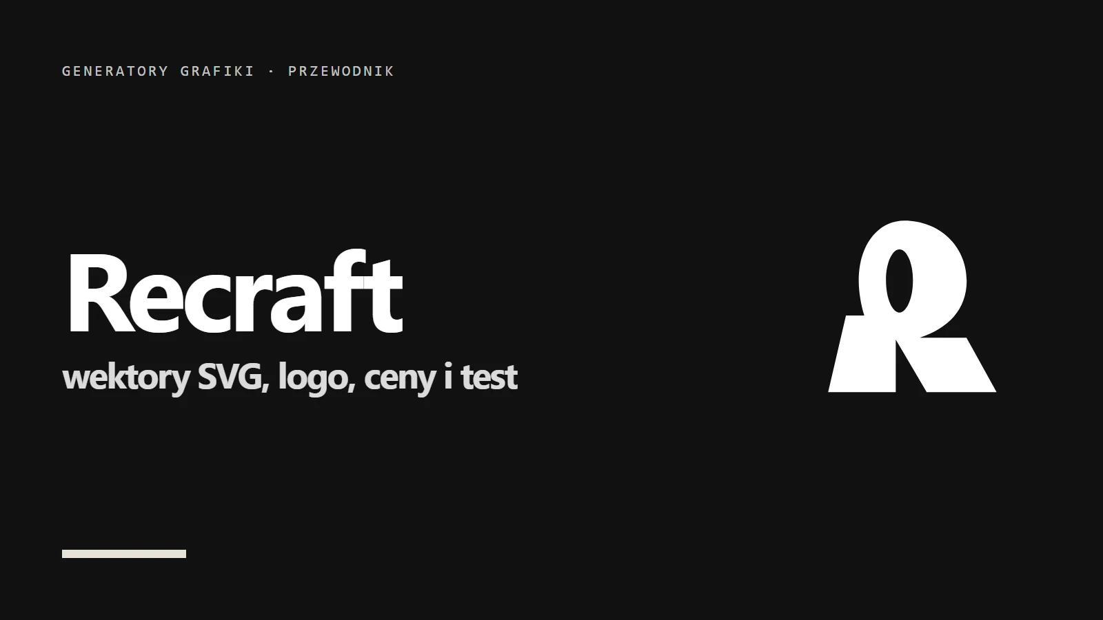 Logo Recraft na czarnym tle - wektory SVG, logo i ceny