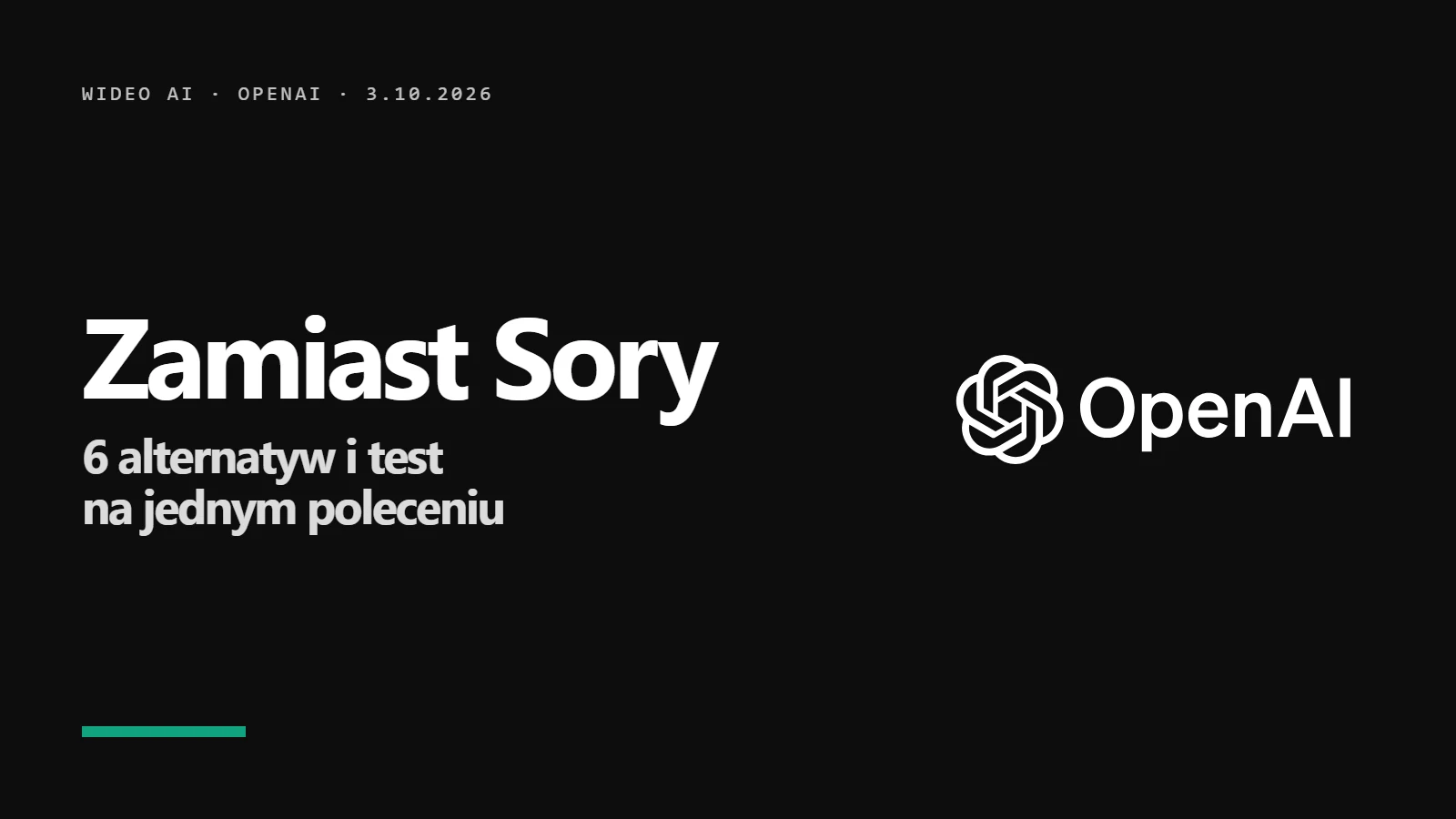 Logo OpenAI i napis Zamiast Sory - alternatywy dla generatora Sora