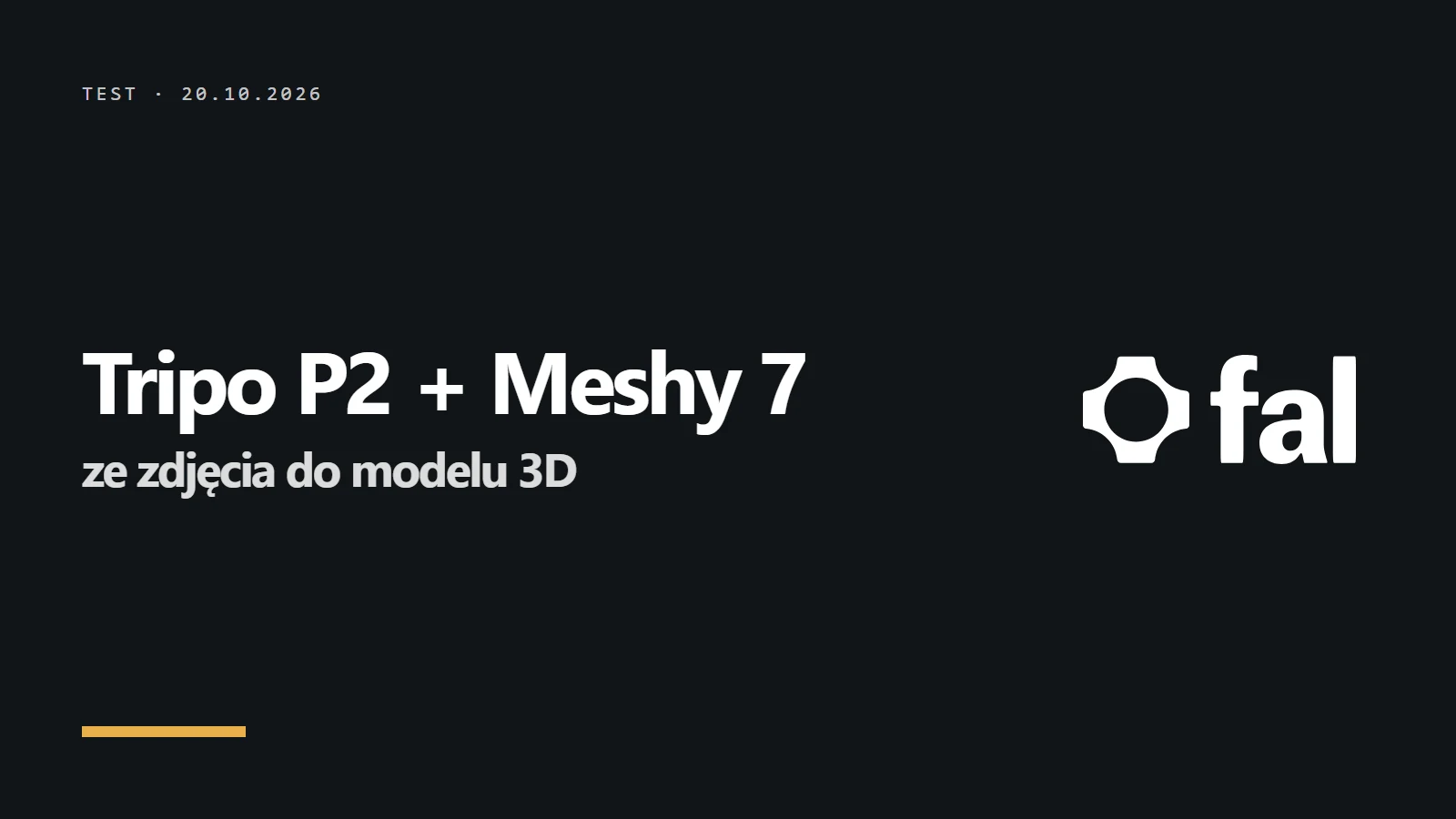 Logo i napis Tripo P2 + Meshy 7 - ze zdjęcia do modelu 3D